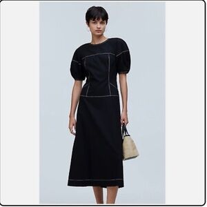 Madewell Midi Dress Womens 6 Puff Short Sleeve